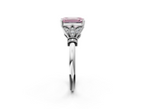White gold Fancy Pink Emerald  Brilliant Solitaire with Pave Band and Four-Prong Setting_22