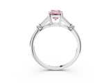 White gold Fancy Pink Emerald  Brilliant Solitaire with Pave Band and Four-Prong Setting_23