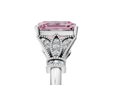 White gold Fancy Pink Emerald  Brilliant Solitaire with Pave Band and Four-Prong Setting_25