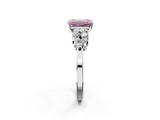 White gold Fancy Pink Emerald  Cluster Diamond Engagement Ring with Pavé Band and Four-Prong Setting_63