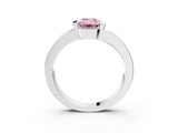 White gold Fancy Pink Emerald Cut Brilliant Channel-Set Diamond Ring with Bezel Prong Setting_15