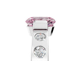 White gold Fancy Pink Emerald Cut Brilliant Channel-Set Diamond Ring with Bezel Prong Setting_17