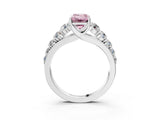 White gold Fancy Pink Emerald Cut Brilliant Diamond Pavé Band with Six-Prong Setting_15