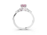 White gold Fancy Pink Emerald Cut Brilliant Diamond Solitaire Ring with Pear Side Stones and Four-Prong Setting_21
