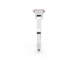 White gold Fancy Pink Emerald Cut Brilliant Solitaire Diamond Ring with Channel Set Band and Bar Prong Setting_8