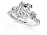 White gold Fancy Pink Emerald Cut Brilliant Three-Stone Diamond Ring with Pavé Band and Four-Prong Setting_16