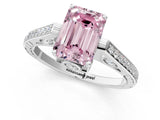 White gold Fancy Pink Emerald  Cut Cathedral Pave Diamond Engagement Ring with Six-Prong Setting_52