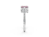 White gold Fancy Pink Emerald  Cut Cathedral Pave Diamond Engagement Ring with Six-Prong Setting_52