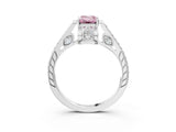White gold Fancy Pink Emerald  Cut Cathedral Pave Diamond Engagement Ring with Six-Prong Setting_53