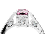 White gold Fancy Pink Emerald  Cut Cathedral Pave Diamond Engagement Ring with Six-Prong Setting_55