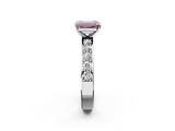 White gold Fancy Pink Emerald  Cut Channel Set Diamond Engagement Ring with Four-Prong Setting_255