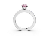 White gold Fancy Pink Emerald  Cut Channel Set Diamond Engagement Ring with Four-Prong Setting_257
