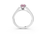 White gold Fancy Pink Emerald  Cut Channel Set Solitaire Engagement Ring with Four-Prong Setting_142
