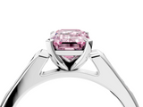 White gold Fancy Pink Emerald  Cut Channel Set Solitaire Engagement Ring with Four-Prong Setting_143