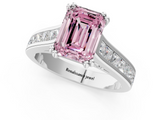 White gold Fancy Pink Emerald  Cut Channel Set Solitaire Engagement Ring with Prong Setting_21