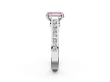 White gold Fancy Pink Emerald  Cut Channel Set Solitaire Engagement Ring with Prong Setting_22
