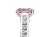 White gold Fancy Pink Emerald  Cut Channel Set Solitaire Engagement Ring with Prong Setting_25