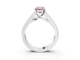 White gold Fancy Pink Emerald Cut Cut Channel Set Solitaire Ring with Four-Prong Setting_15