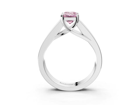 White gold Fancy Pink Emerald Cut Cut Channel Set Solitaire Ring with Four-Prong Setting_15