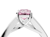 White gold Fancy Pink Emerald Cut Cut Channel Set Solitaire Ring with Four-Prong Setting_16