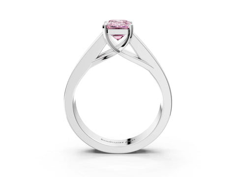 White gold Fancy Pink Emerald Cut Cut Channel Set Solitaire Ring with Four-Prong Setting_3