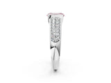White gold Fancy Pink Emerald Cut Cut Diamond Channel Set Pave Band with Tension Prong Setting_2