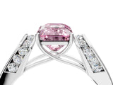 White gold Fancy Pink Emerald Cut Cut Diamond Channel Set Solitaire Ring with Four-Prong Setting_112