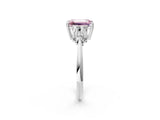 White gold Fancy Pink Emerald Cut Cut Diamond Cluster Ring with Solitaire Band and Four-Prong Setting_26