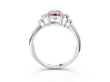 White gold Fancy Pink Emerald Cut Cut Diamond Cluster Ring with Solitaire Band and Four-Prong Setting_51