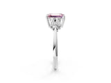 White gold Fancy Pink Emerald Cut Cut Diamond Cluster Ring with Solitaire Band and Four-Prong Setting_62