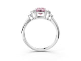 White gold Fancy Pink Emerald Cut Cut Diamond Cluster Ring with Solitaire Band and Four-Prong Setting_63