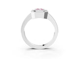 White gold Fancy Pink Emerald Cut-Cut Diamond Halo Engagement Ring with Pave Band and Prong Setting_3