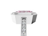 White gold Fancy Pink Emerald Cut Cut Halo Pavé Diamond Ring_5