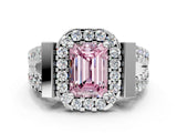 White gold Fancy Pink Emerald Cut Cut Halo Split Shank Prong Set Ring_12
