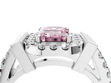 White gold Fancy Pink Emerald Cut Cut Halo Split Shank Prong Set Ring_16