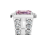 White gold Fancy Pink Emerald Cut Cut Halo Split Shank Prong Set Ring_17
