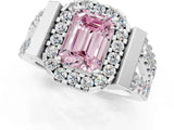 White gold Fancy Pink Emerald Cut Cut Halo Split Shank Prong Set Ring_37