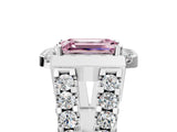 White gold Fancy Pink Emerald Cut Cut Halo Split Shank Prong Set Ring_41