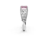 White gold Fancy Pink Emerald Cut Cut Milgrain Pave Diamond Engagement Ring with Four-Prong Setting_17