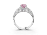White gold Fancy Pink Emerald Cut Cut Milgrain Pave Diamond Engagement Ring with Four-Prong Setting_18