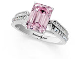 White gold Fancy Pink Emerald Cut Cut Pave Split Shank Engagement Ring with Four-Prong Setting_13