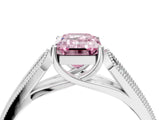 White gold Fancy Pink Emerald Cut Cut Pave Split Shank Engagement Ring with Four-Prong Setting_16