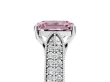 White gold Fancy Pink Emerald Cut Cut Pave Split Shank Engagement Ring with Four-Prong Setting_17