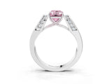 White gold Fancy Pink Emerald Cut Diamond Channel Set Solitaire Ring with Four-Prong Setting_52