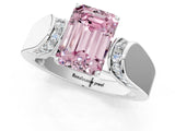 White gold Fancy Pink Emerald Cut Diamond Channel Set Solitaire Ring with Four-Prong Setting_69