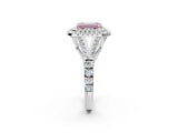 White gold Fancy Pink Emerald Cut Diamond Double Halo Ring with Split Shank and Prong Setting_29