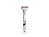 White gold Fancy Pink Emerald Cut Diamond Engagement Ring with Side Stone Accents and Four-Prong Setting_14