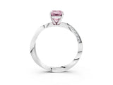 White gold Fancy Pink Emerald Cut Diamond Engagement Ring with Side Stone Accents and Four-Prong Setting_15