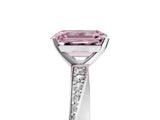 White gold Fancy Pink Emerald Cut Diamond Engagement Ring with Side Stone Accents and Four-Prong Setting_17