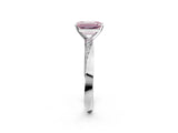 White gold Fancy Pink Emerald Cut Diamond Engagement Ring with Side Stone Accents and Four-Prong Setting_26